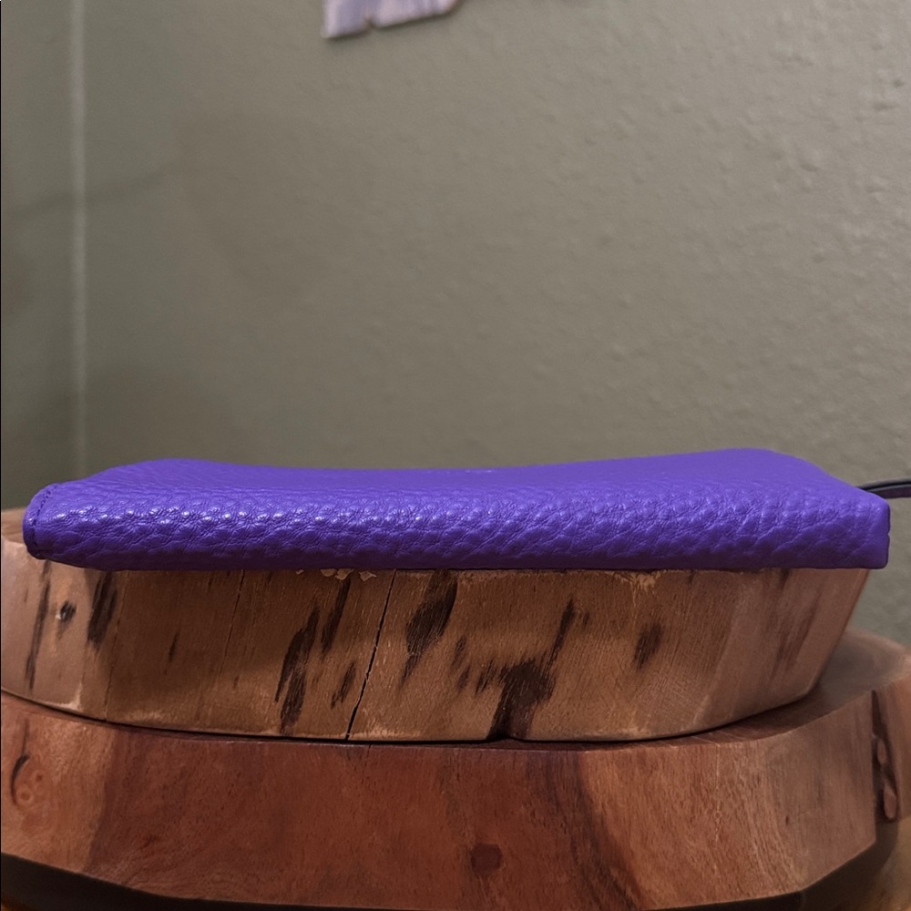 NEW COACH BLEECKER L ZIP WALLET IN PURPLE IRIS - Picture 9 of 15